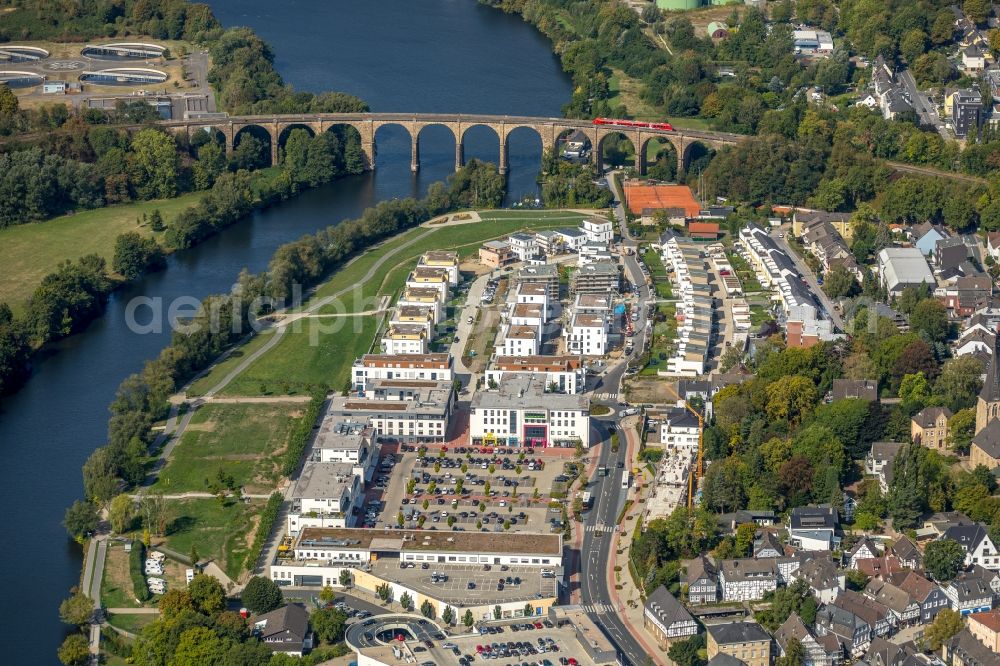 Herdecke from above - Construction site to build a new multi-family residential complex in residential Ufer-Viertel former Westfalia- Gelaende in the district Westende in Herdecke in the state North Rhine-Westphalia