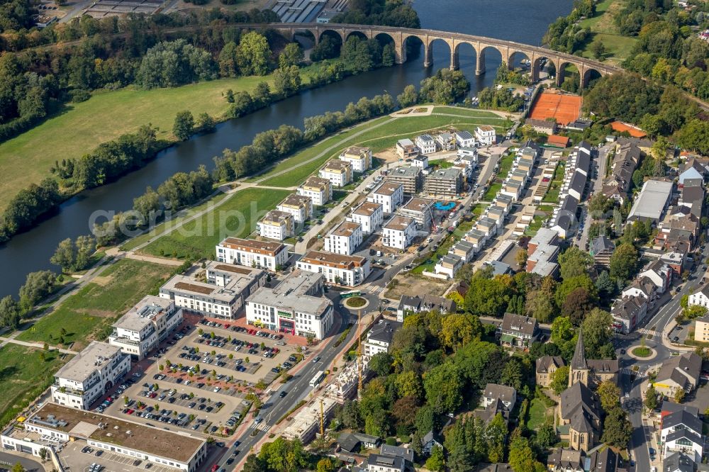 Aerial photograph Herdecke - Construction site to build a new multi-family residential complex in residential Ufer-Viertel former Westfalia- Gelaende in the district Westende in Herdecke in the state North Rhine-Westphalia