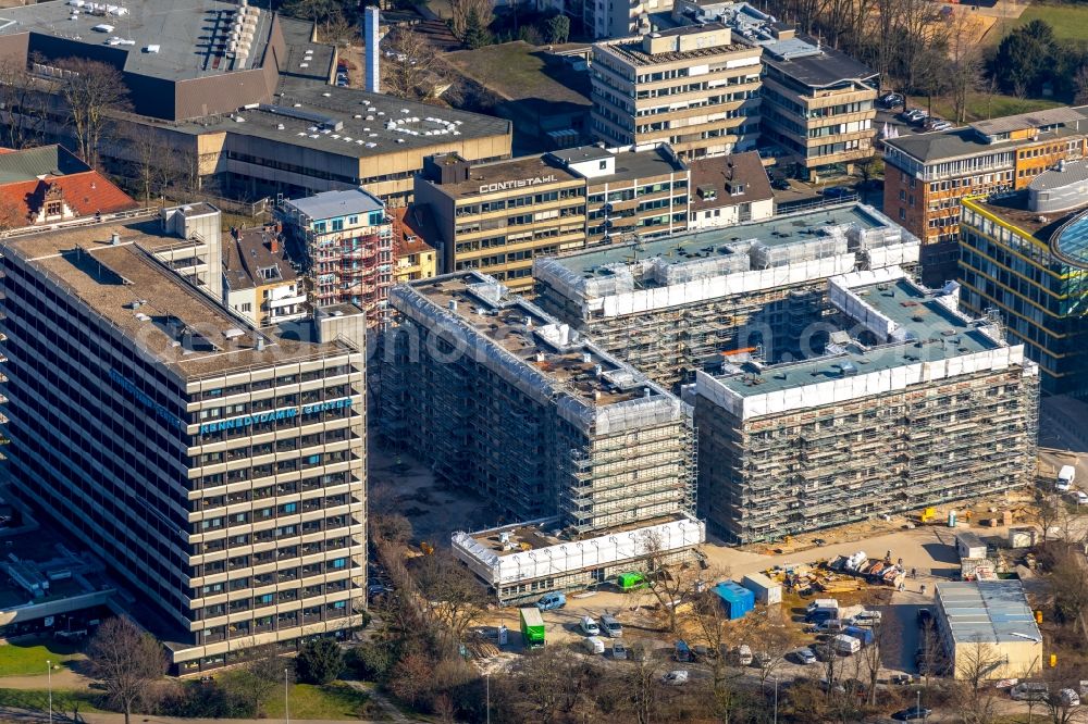 Aerial photograph Düsseldorf - Construction site to build a new multi-family residential complex Wohnpark La Vie a?? Schwannstrasse between Kennedydamm and Schwannstrasse in Duesseldorf in the state North Rhine-Westphalia, Germany