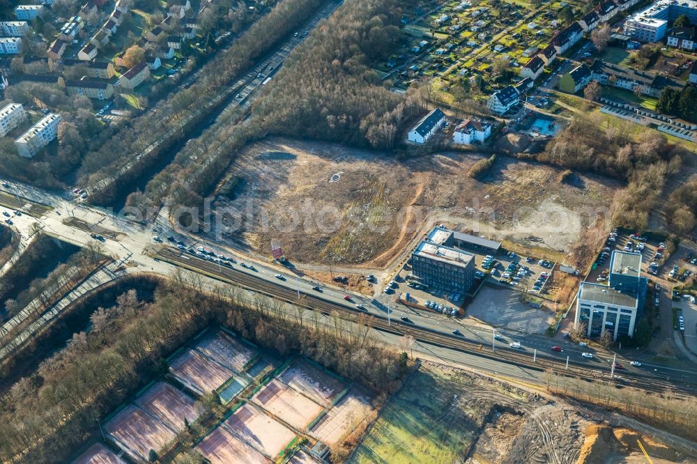 Aerial image Bochum - Construction site to build a new multi-family residential complex Wohnquartier Seven Stones in Bochum at Ruhrgebiet in the state North Rhine-Westphalia, Germany