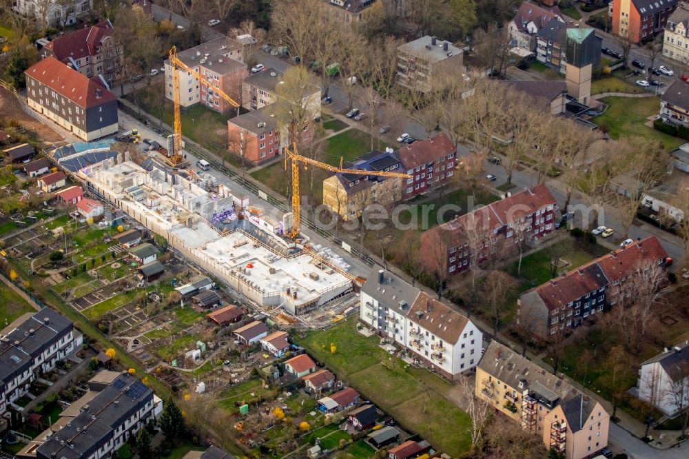 Aerial image Herne - Construction site to build a new multi-family residential complex of Wohnungsverein Herne eG on Augustastrasse in Herne in the state North Rhine-Westphalia, Germany