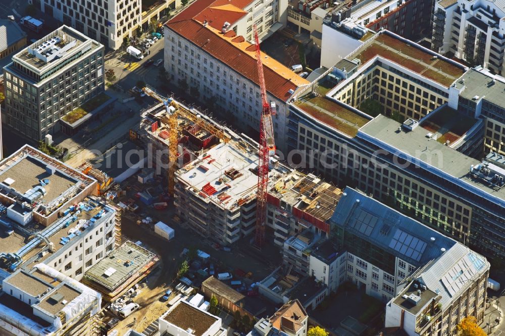 Aerial photograph Berlin - Construction site to build a new multi-family residential complex Zinnowitzer Strasse in the district Mitte in Berlin, Germany