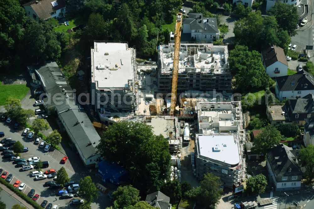 Wetzlar from above - Construction site to build a new multi-family residential complex between Nauborner Strasse, Franziskanerstrasse and Geiersberg in Wetzlar in the state Hesse, Germany