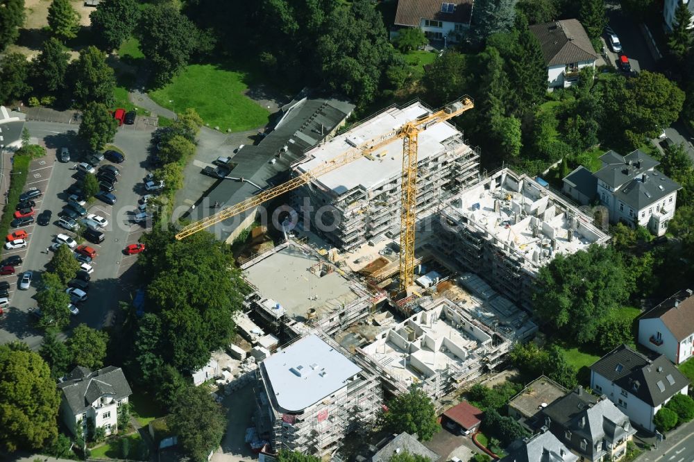 Aerial image Wetzlar - Construction site to build a new multi-family residential complex between Nauborner Strasse, Franziskanerstrasse and Geiersberg in Wetzlar in the state Hesse, Germany