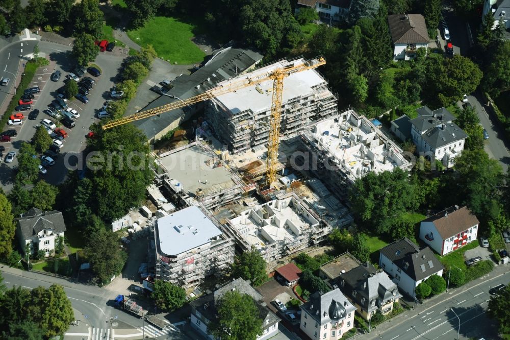 Aerial photograph Wetzlar - Construction site to build a new multi-family residential complex between Nauborner Strasse, Franziskanerstrasse and Geiersberg in Wetzlar in the state Hesse, Germany