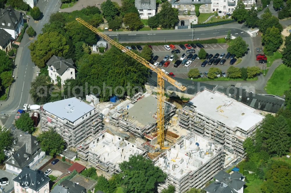 Wetzlar from above - Construction site to build a new multi-family residential complex between Nauborner Strasse, Franziskanerstrasse and Geiersberg in Wetzlar in the state Hesse, Germany