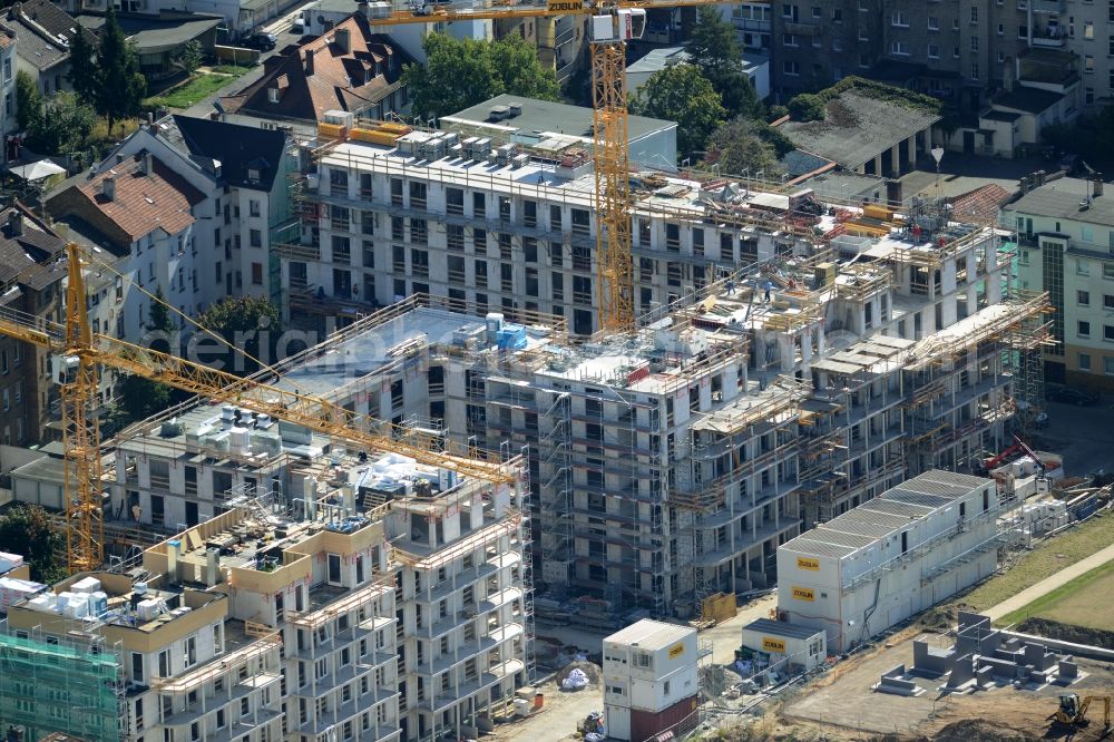 Aerial photograph Offenbach am Main - Construction site to build a new multi-family residential complex of Ed. Zueblin AG in Offenbach am Main in the state Hesse