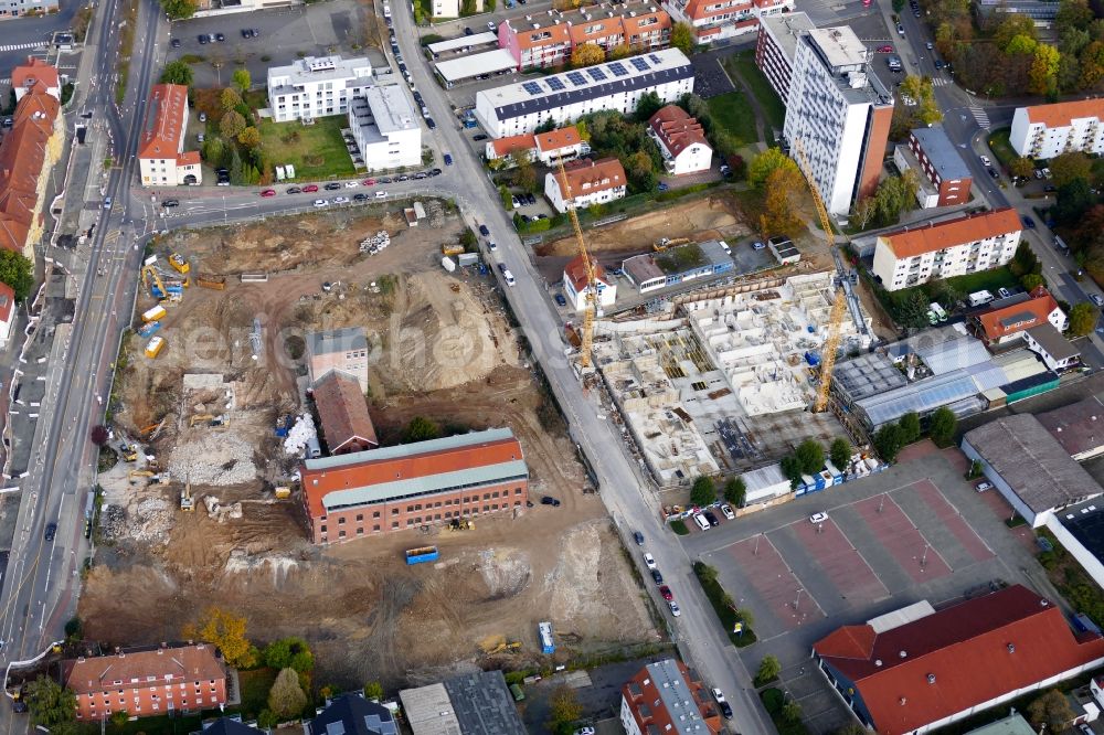 Göttingen from above - Construction site to build a new multi-family residential complex in Goettingen in the state Lower Saxony, Germany