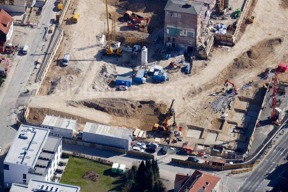 Aerial photograph Göttingen - Construction site to build a new multi-family residential complex in Goettingen in the state Lower Saxony, Germany