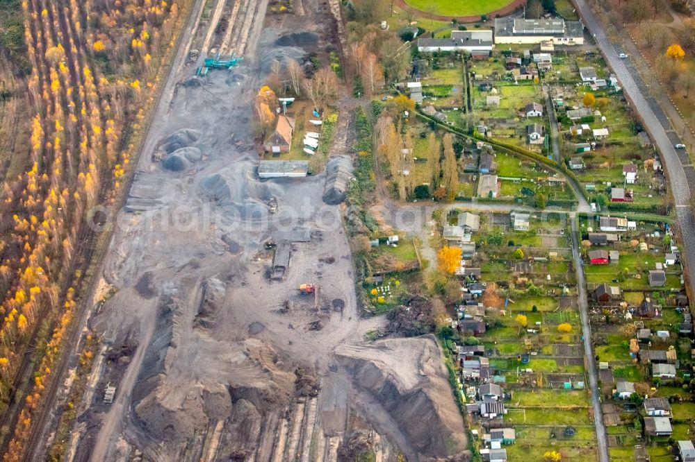 Duisburg from the bird's eye view: Construction site for the new building in the district Duisburg Sued in Duisburg in the state North Rhine-Westphalia