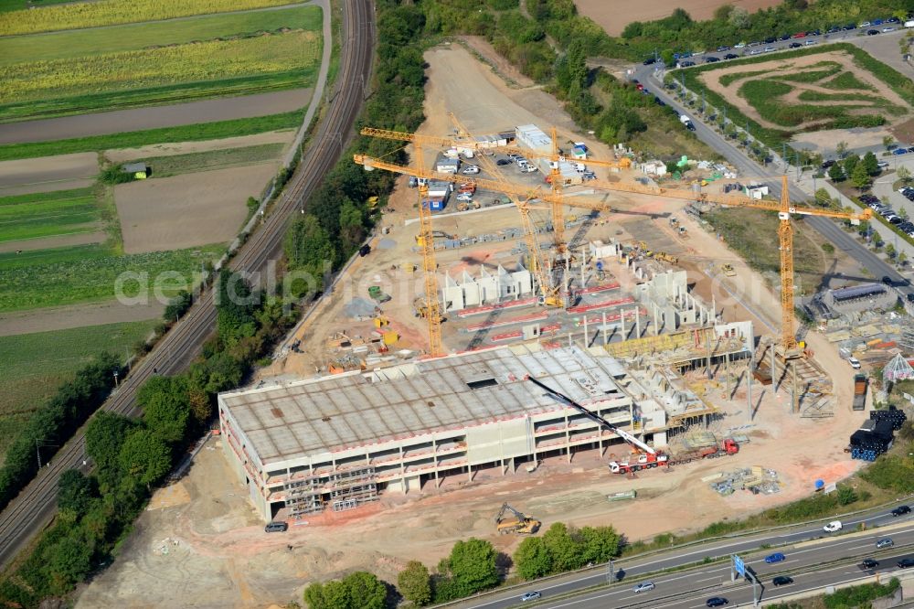 Aerial image Offenbach am Main - Construction site for the new building Mercedes- Benz-Niederlassung Rhein-Main in Offenbach am Main in the state Hesse