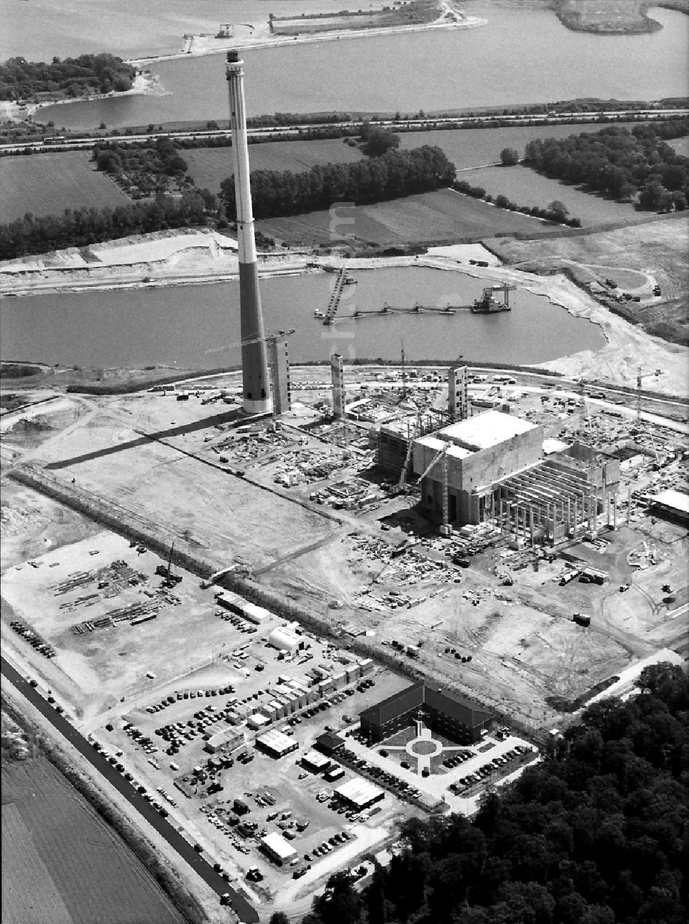 Aerial image Kamp-Lintfort - New construction of the waste incineration plant Abfallentsorgungszentrum Asdonkshof on Graftstrasse in Kamp-Lintfort in the state North Rhine-Westphalia, Germany