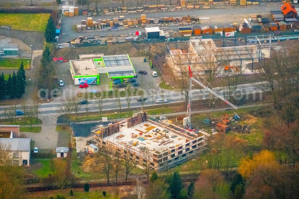 Bergkamen from the bird's eye view: Mosque construction site on Erich-Ollenhauer-Strasse in Bergkamen in the state North Rhine-Westphalia, Germany