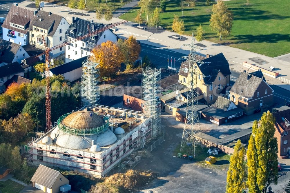 Aerial photograph Hamm - Mosque construction site D.I.T.I.B. Ulu-Moschee on the Dortmunder Strasse destrict Herringen in Hamm in the state North Rhine-Westphalia