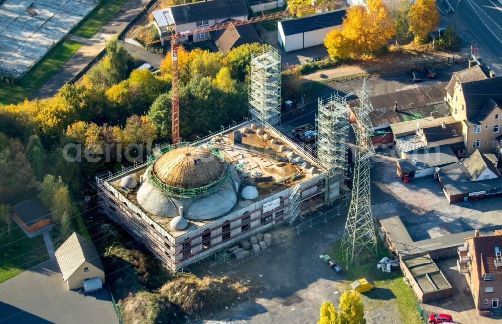 Hamm from above - Mosque construction site D.I.T.I.B. Ulu-Moschee on the Dortmunder Strasse destrict Herringen in Hamm in the state North Rhine-Westphalia