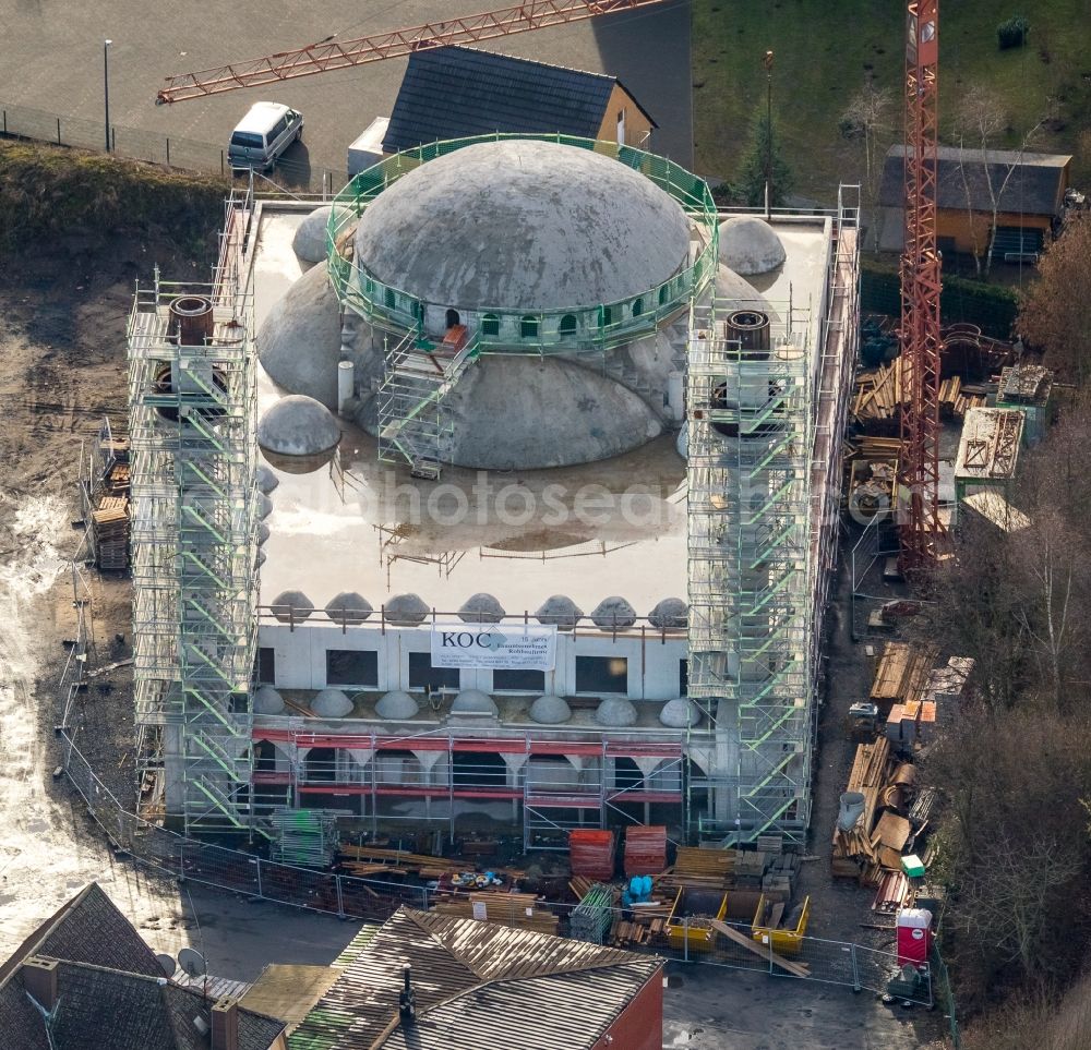 Aerial image Hamm - Mosque construction site D.I.T.I.B. Ulu-Moschee on the Dortmunder Strasse destrict Herringen in Hamm in the state North Rhine-Westphalia