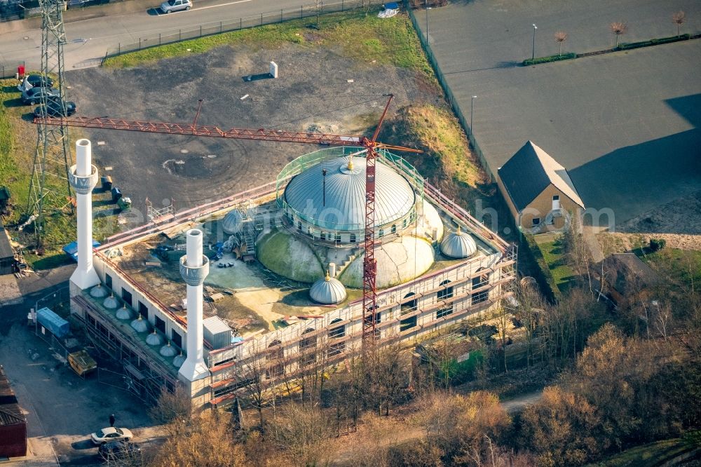 Aerial image Hamm - Mosque construction site D.I.T.I.B. Ulu-Moschee on the Dortmunder Strasse destrict Herringen in Hamm in the state North Rhine-Westphalia