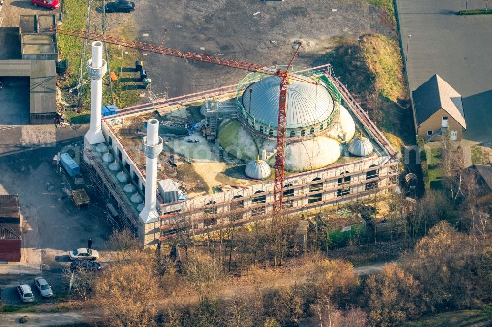 Aerial photograph Hamm - Mosque construction site D.I.T.I.B. Ulu-Moschee on the Dortmunder Strasse destrict Herringen in Hamm in the state North Rhine-Westphalia