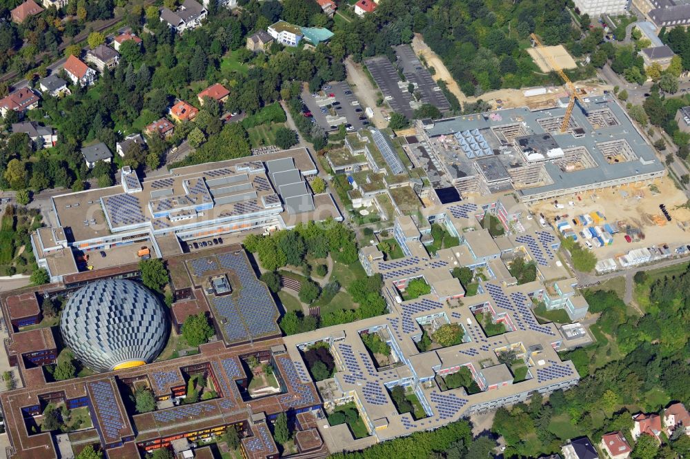 Aerial photograph Berlin - Construction site for the construction of a new library of small compartments and a scientific library of the Free University at the FU Berlin Dahlem Fabeckstrasse