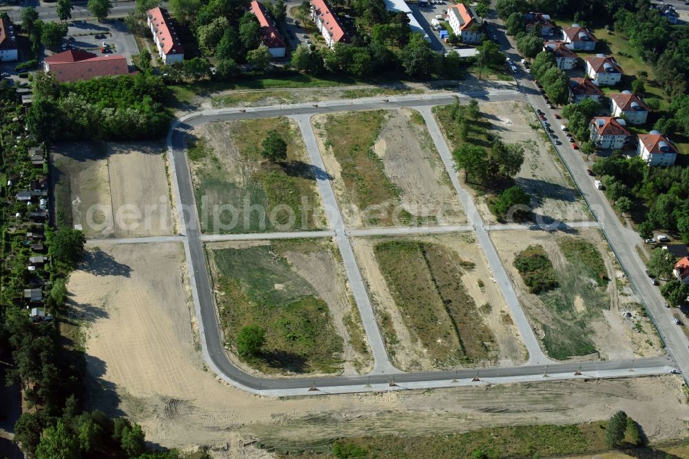 Aerial image Stahnsdorf - Construction site of a new residential area on Heinrich-Zille-Strasse in Stahnsdorf in the state of Brandenburg