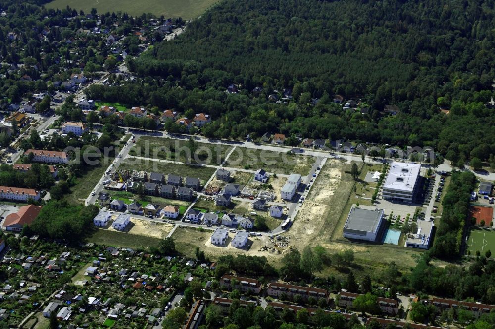 Aerial image Stahnsdorf - Construction site of a new residential area on Heinrich-Zille-Strasse in Stahnsdorf in the state of Brandenburg