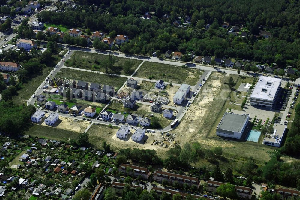 Aerial photograph Stahnsdorf - Construction site of a new residential area on Heinrich-Zille-Strasse in Stahnsdorf in the state of Brandenburg