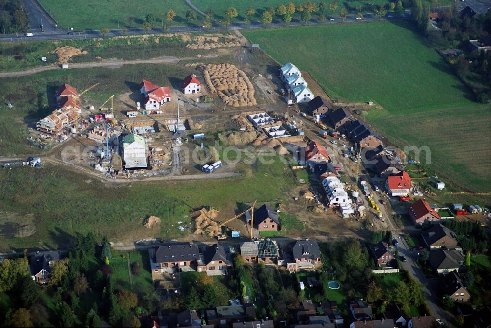 Aerial photograph Kamp-Lintfort - Construction site for the new building quarter Niersenbruch in Kamp-Lintfort in the state North Rhine-Westphalia