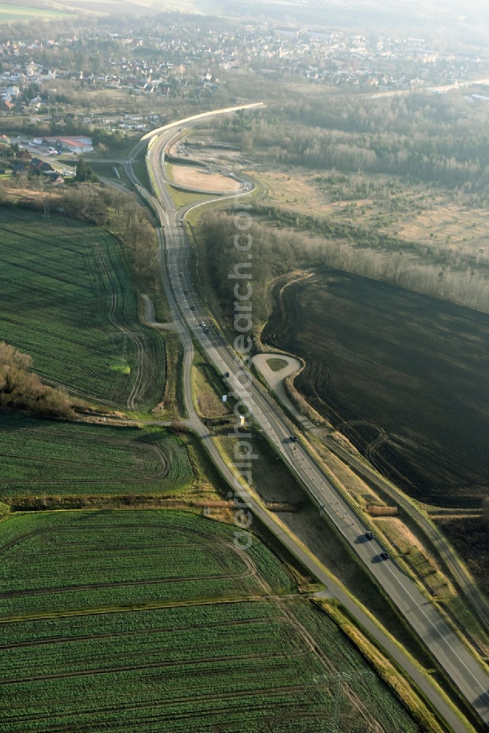 Aerial image Brieskow-Finkenheerd - Construction site for the new building der OU Ortsumfahrung der Bundesstrasse B112 in Brieskow-Finkenheerd in the state Brandenburg