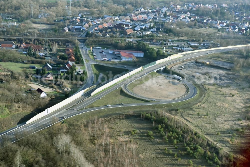 Aerial photograph Brieskow-Finkenheerd - Construction site for the new building der OU Ortsumfahrung der Bundesstrasse B112 in Brieskow-Finkenheerd in the state Brandenburg