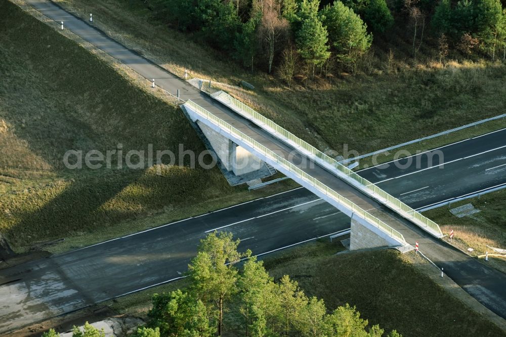 Aerial photograph Brieskow-Finkenheerd - Construction site for the new building der OU Ortsumfahrung der Bundesstrasse B112 in Brieskow-Finkenheerd in the state Brandenburg