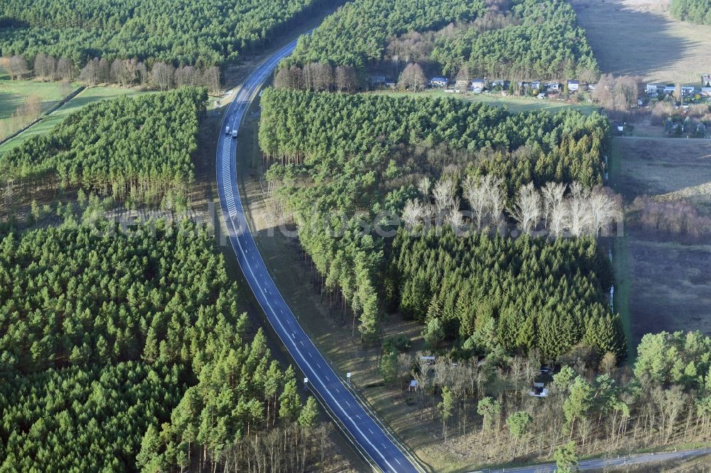 Aerial image Brieskow-Finkenheerd - Construction site for the new building der OU Ortsumfahrung der Bundesstrasse B112 in Brieskow-Finkenheerd in the state Brandenburg