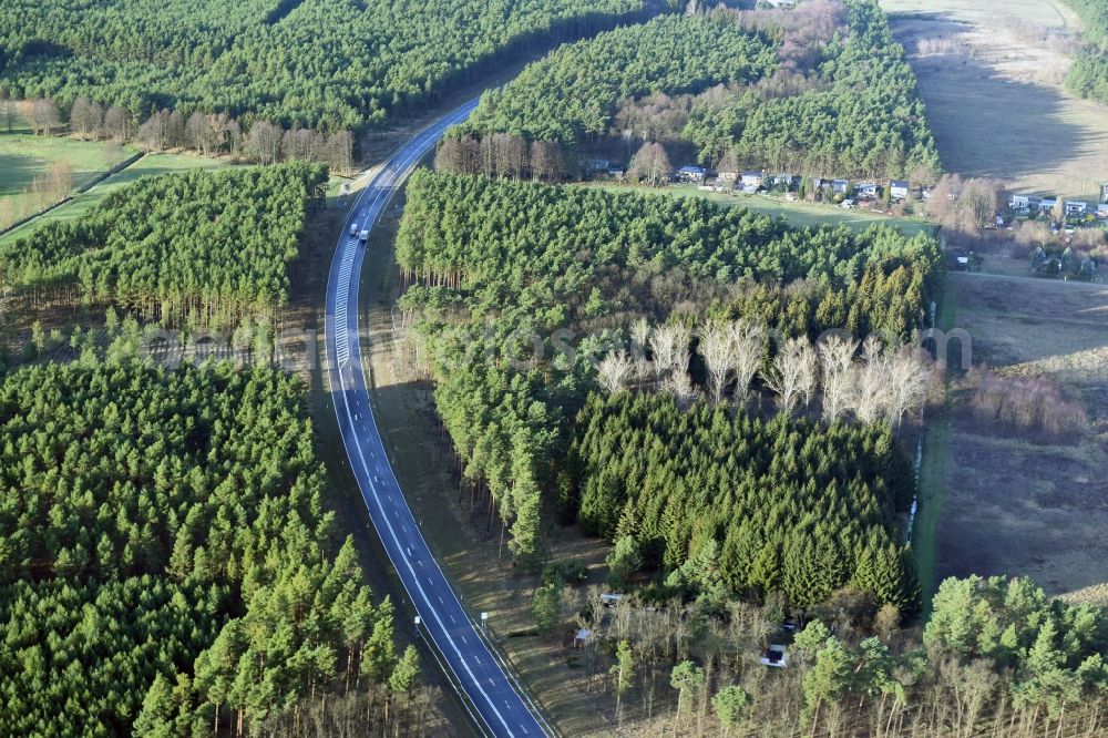 Aerial photograph Brieskow-Finkenheerd - Construction site for the new building der OU Ortsumfahrung der Bundesstrasse B112 in Brieskow-Finkenheerd in the state Brandenburg