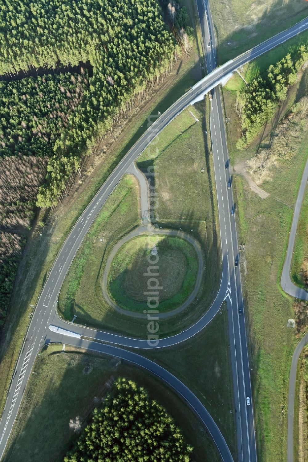 Aerial image Brieskow-Finkenheerd - Construction site for the new building der OU Ortsumfahrung der Bundesstrasse B112 in Brieskow-Finkenheerd in the state Brandenburg