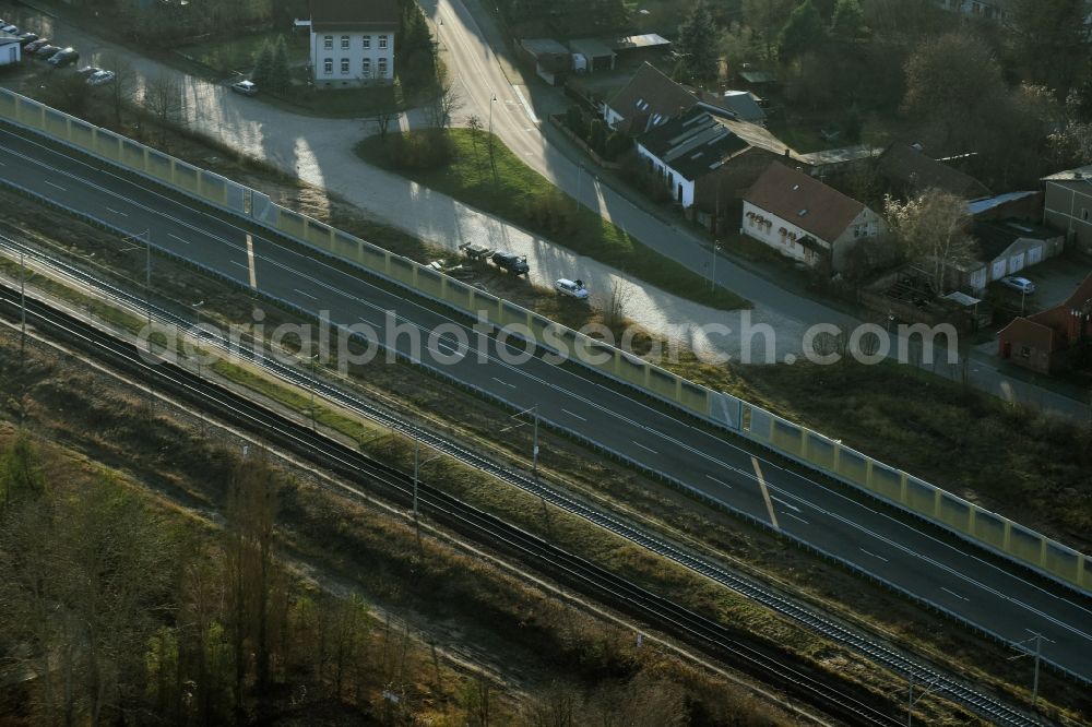 Aerial photograph Brieskow-Finkenheerd - Construction site for the new building der OU Ortsumfahrung der Bundesstrasse B112 in Brieskow-Finkenheerd in the state Brandenburg