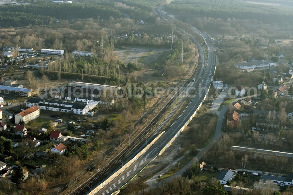 Aerial photograph Brieskow-Finkenheerd - Construction site for the new building der OU Ortsumfahrung der Bundesstrasse B112 in Brieskow-Finkenheerd in the state Brandenburg