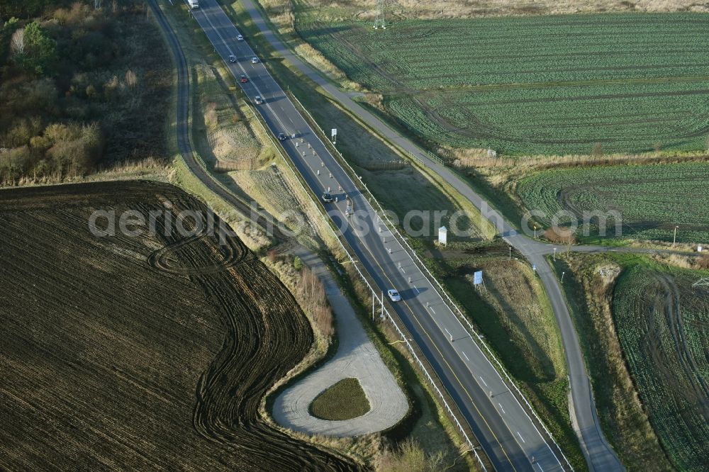 Aerial photograph Brieskow-Finkenheerd - Construction site for the new building der OU Ortsumfahrung der Bundesstrasse B112 in Brieskow-Finkenheerd in the state Brandenburg