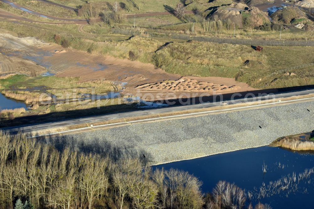 Aerial photograph Herzfelde - Construction site for the new building the roads bypass the federal highway B 1n in Herzfelde in the state Brandenburg