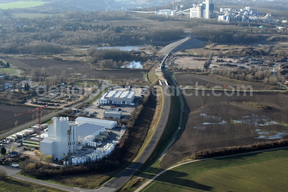 Aerial image Herzfelde - Construction site for the new building the roads bypass the federal highway B 1n in Herzfelde in the state Brandenburg