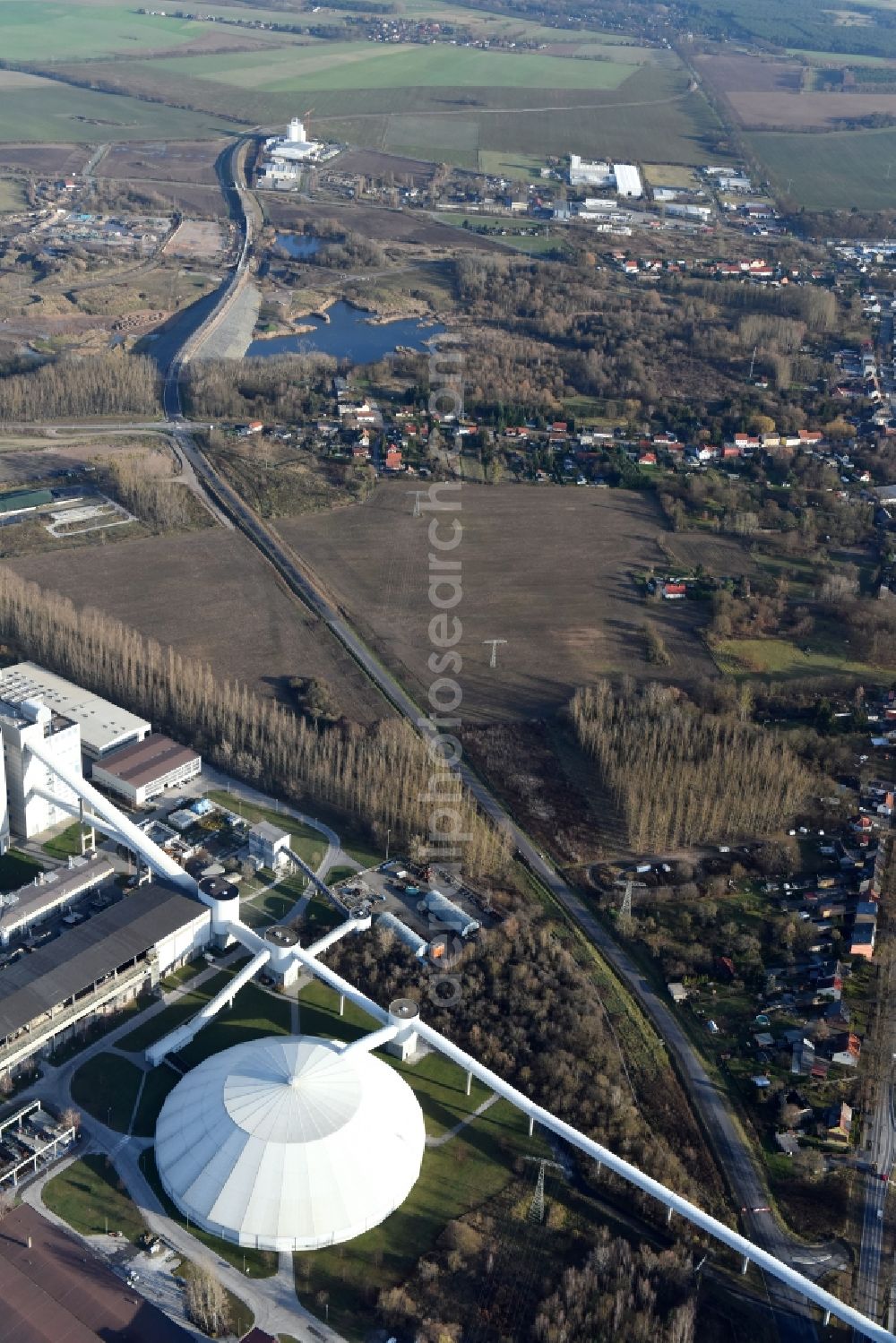 Herzfelde from above - Construction site for the new building the roads bypass the federal highway B 1n in Herzfelde in the state Brandenburg