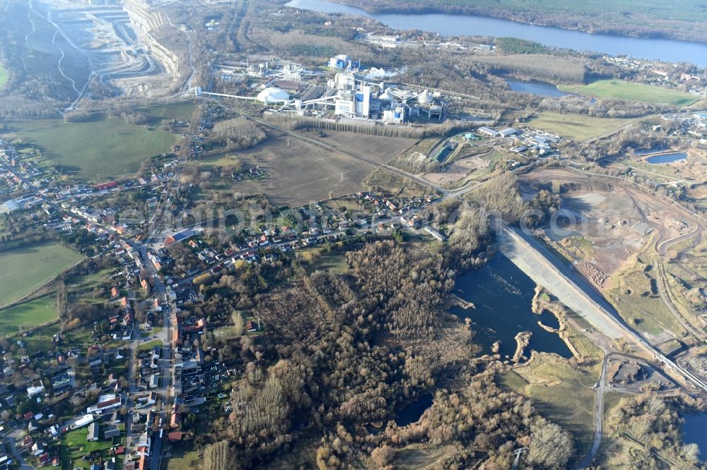 Aerial image Herzfelde - Construction site for the new building the roads bypass the federal highway B 1n in Herzfelde in the state Brandenburg