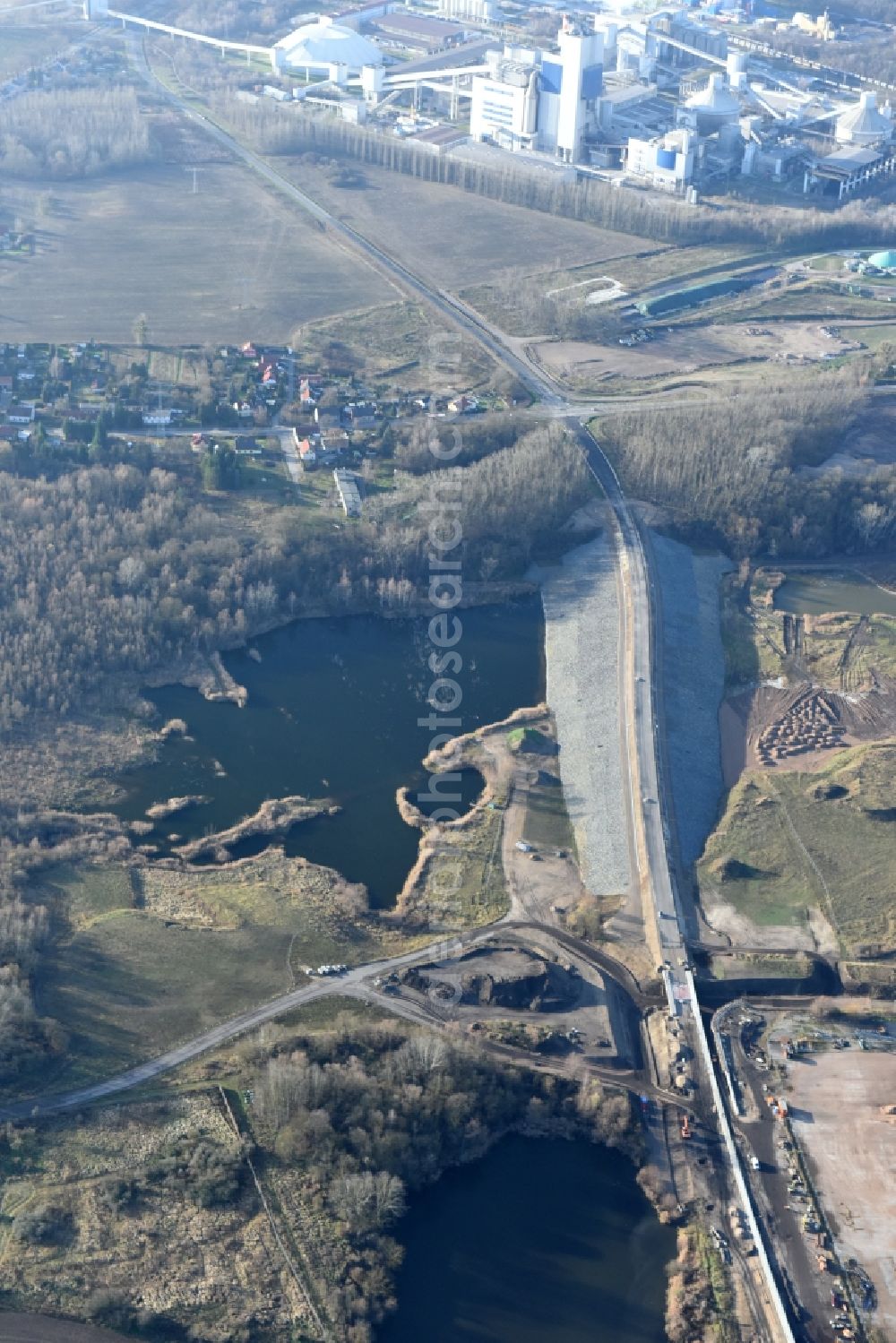 Aerial photograph Herzfelde - Construction site for the new building the roads bypass the federal highway B 1n in Herzfelde in the state Brandenburg