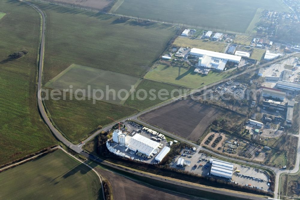 Herzfelde from the bird's eye view: Construction site for the new building the roads bypass the federal highway B 1n in Herzfelde in the state Brandenburg