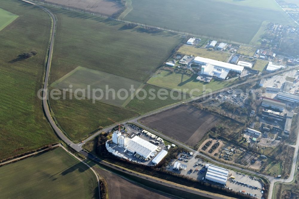 Aerial image Herzfelde - Construction site for the new building the roads bypass the federal highway B 1n in Herzfelde in the state Brandenburg