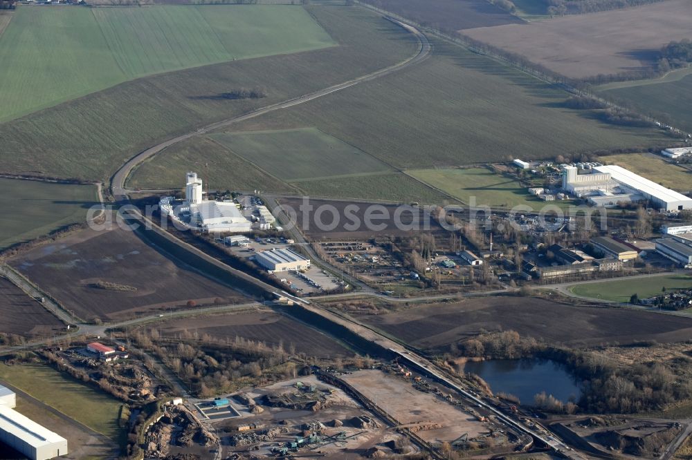 Aerial photograph Herzfelde - Construction site for the new building the roads bypass the federal highway B 1n in Herzfelde in the state Brandenburg