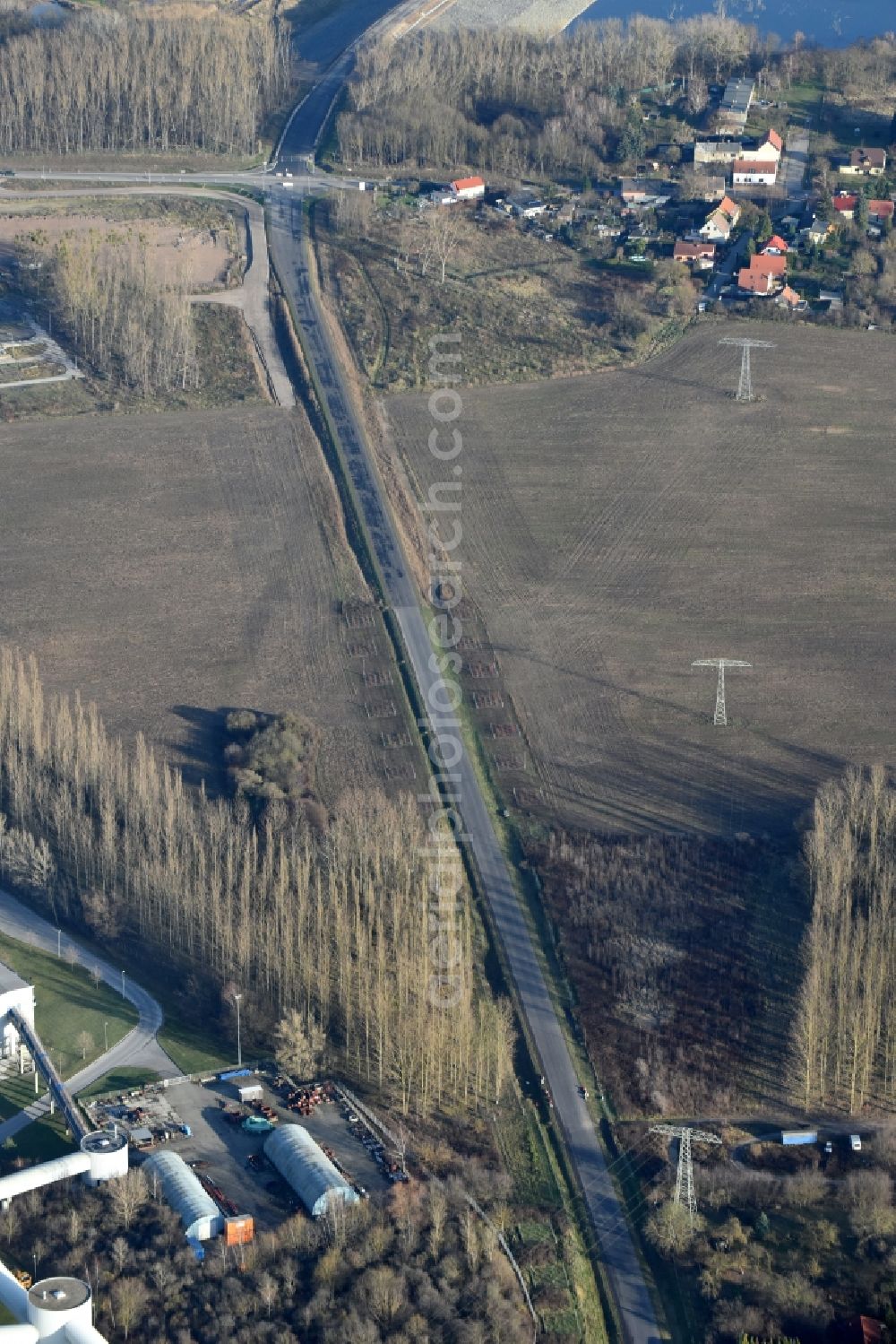 Herzfelde from above - Construction site for the new building the roads bypass the federal highway B 1n in Herzfelde in the state Brandenburg