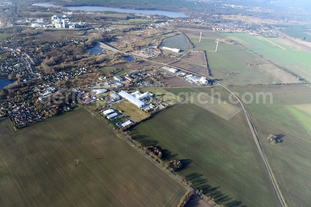 Aerial photograph Herzfelde - Construction site for the new building the roads bypass the federal highway B 1n in Herzfelde in the state Brandenburg