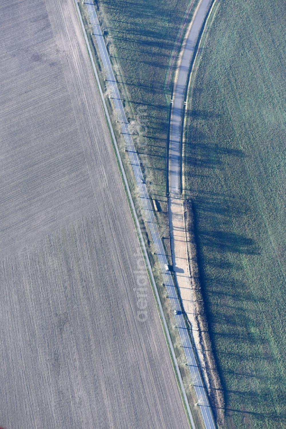 Aerial image Herzfelde - Construction site for the new building the roads bypass the federal highway B 1n in Herzfelde in the state Brandenburg