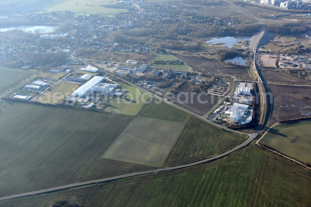 Herzfelde from above - Construction site for the new building the roads bypass the federal highway B 1n in Herzfelde in the state Brandenburg