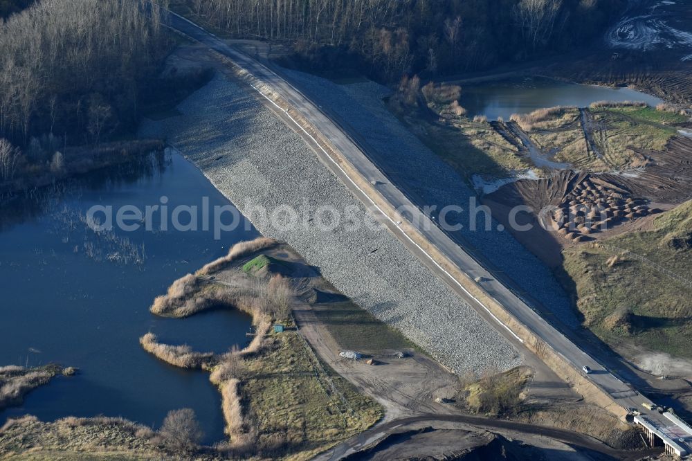 Aerial photograph Herzfelde - Construction site for the new building the roads bypass the federal highway B 1n in Herzfelde in the state Brandenburg