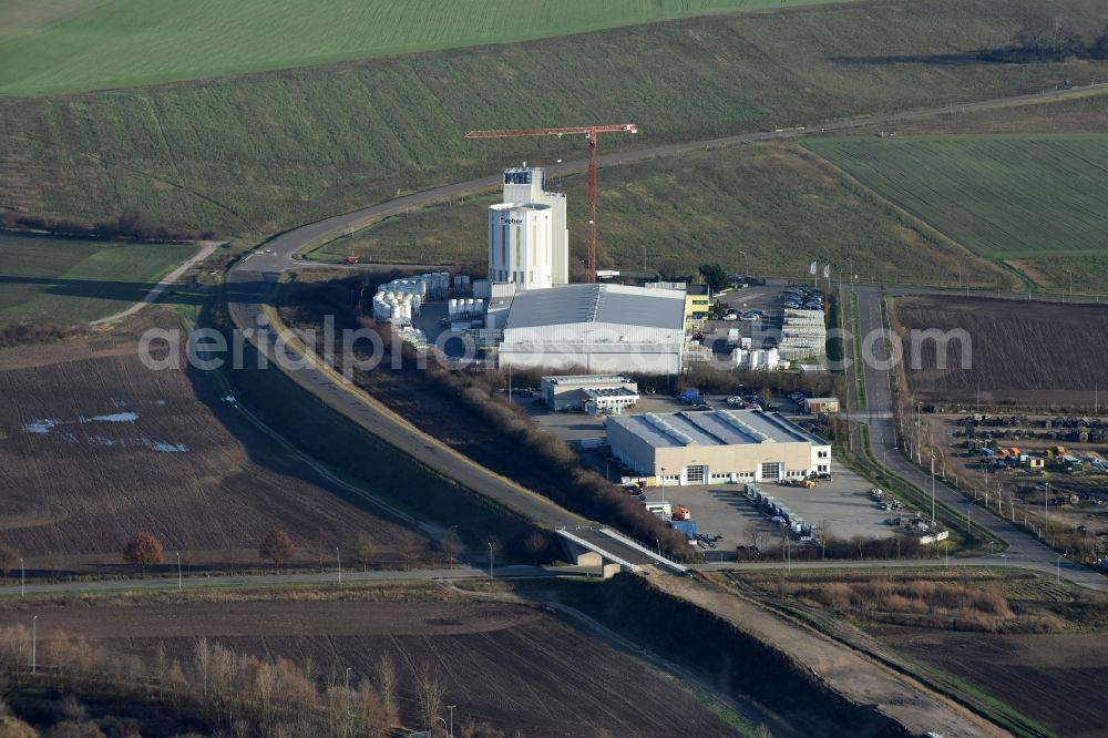 Aerial image Herzfelde - Construction site for the new building the roads bypass the federal highway B 1n in Herzfelde in the state Brandenburg